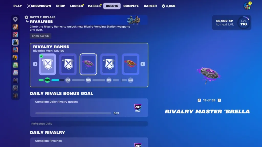 How to Get Rivalry Mastery Umbrellas in Fortnite 6 Fortnite Rivalry Mastery Umbrellas