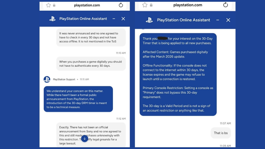 PlayStation 30-Day DRM Explained: What It Is & How It Works 6 PlayStation DRM Support Chat