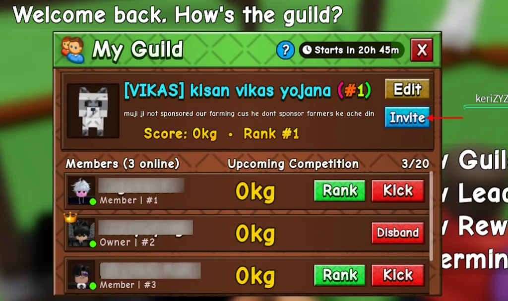 Grow a Garden 2 Guilds Guide: Best Guilds, Builds & Tips 7 Invite to guild in Grow a Garden 2