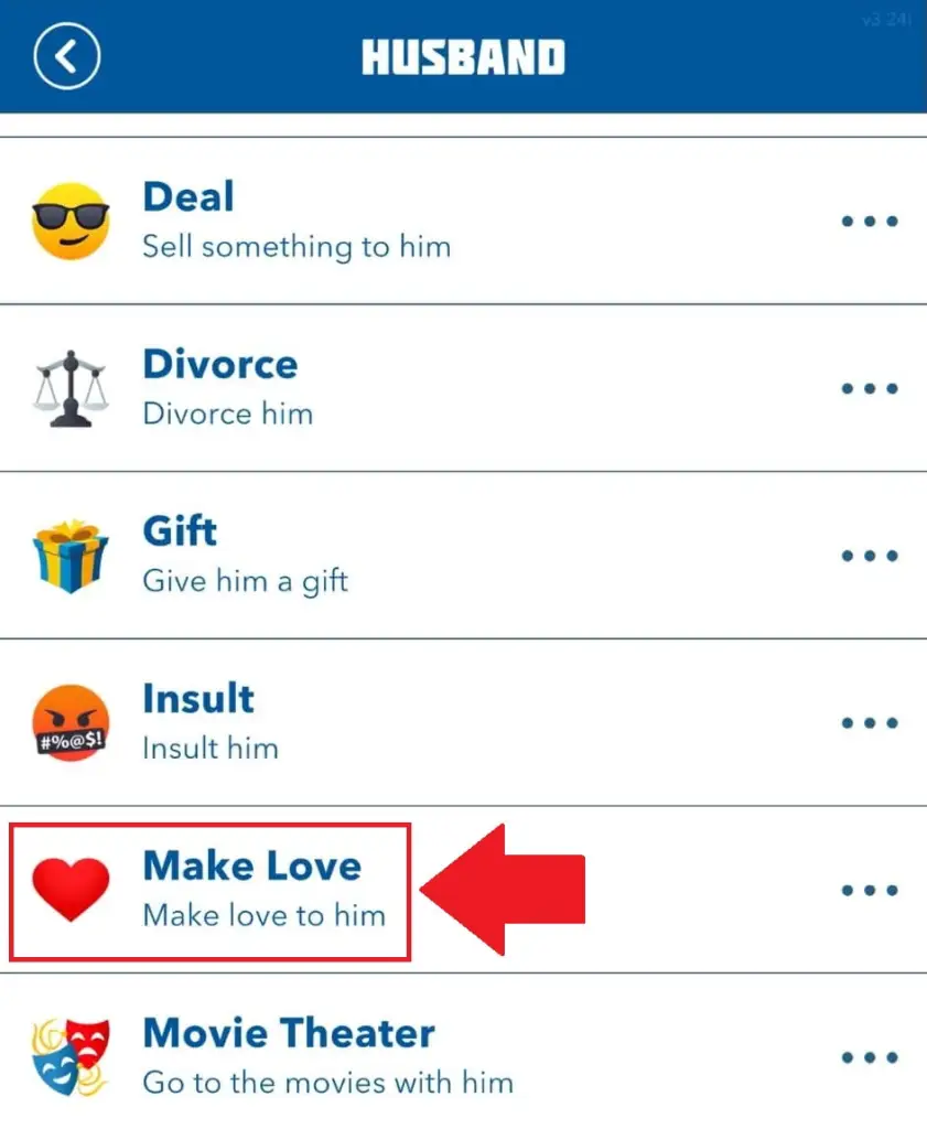 BitLife Rainbow Widower Challenge: How to Complete It 7 make love option marked in bitlife