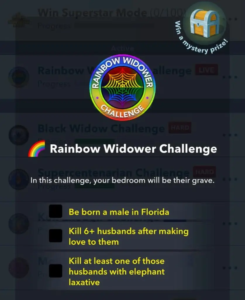 BitLife Rainbow Widower Challenge: How to Complete It 6 rainbow widower challenge goals in bitlife