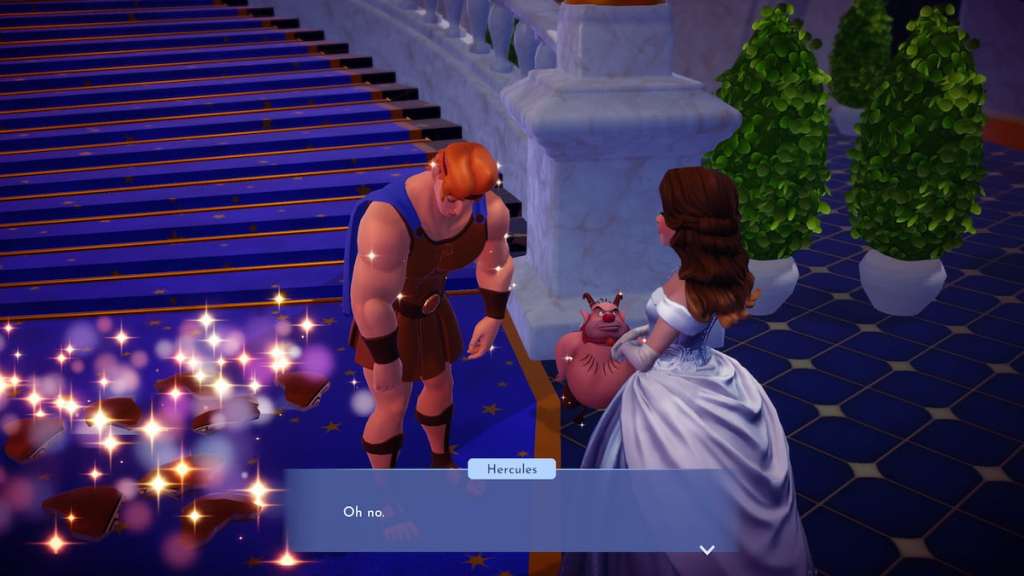 Grecian Urn Quest Walkthrough — Disney Dreamlight Valley Guide 6 Hercules standing sadly by broken urn in disney dreamlight valley