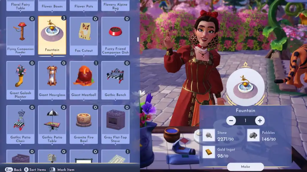 How to Craft a Fountain in Disney Dreamlight Valley 6 Preparing to craft a fountain in disney dreamlight-valley