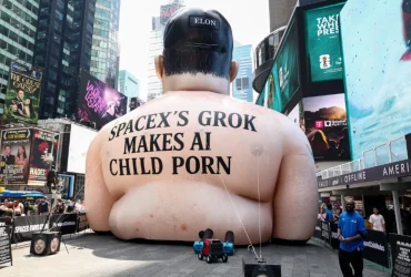 Inflatable Elon Musk in Times Square Begs to be Popped – Grok Real? 9 Inflatable Elon Musk in Times Square Begs to be Popped – Grok Real?