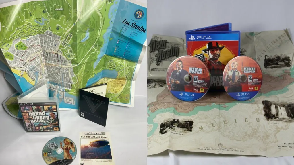 Is GTA 6 Physical Map Included in the Box? 6 GTA 5 and RDR 2 discs with map