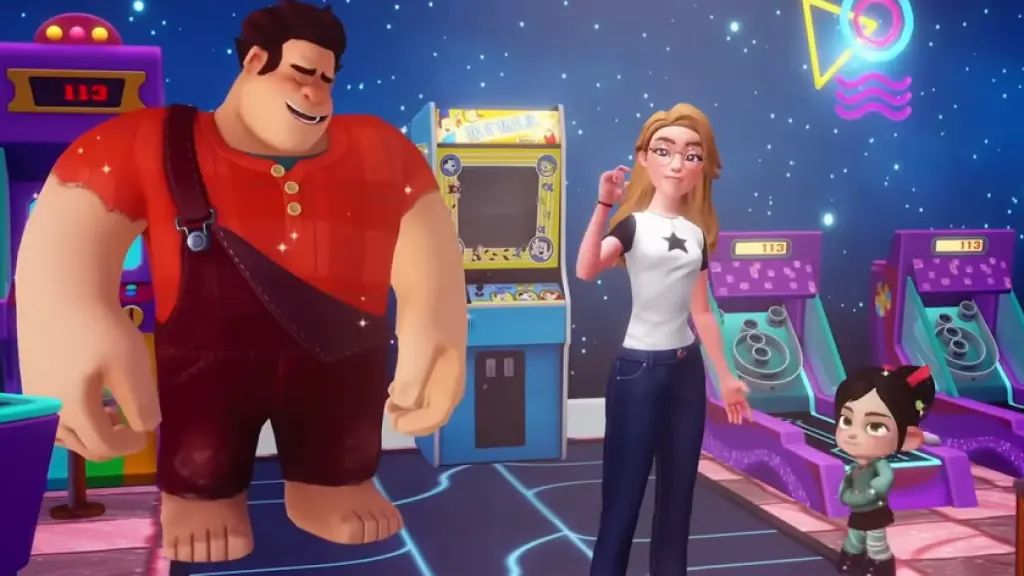 Disney Dreamlight Valley Pixel Perfect Update Patch Notes 9 Player standing with ralph and vanellope in disney dreamlight valley