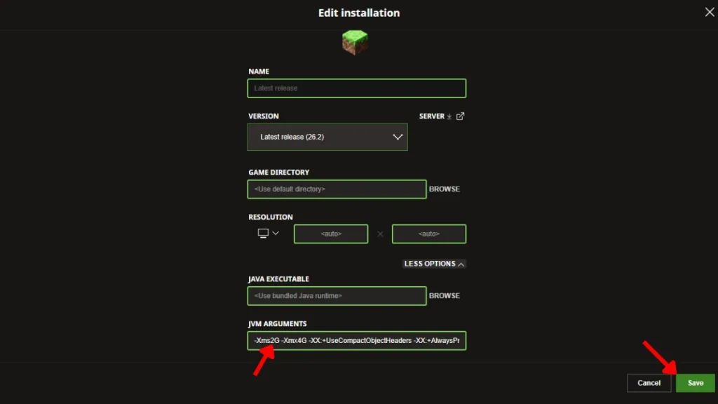 How to Allocate More RAM to Minecraft (Easy Guide) 8 How to allocate more RAM to Minecraft in official launcher