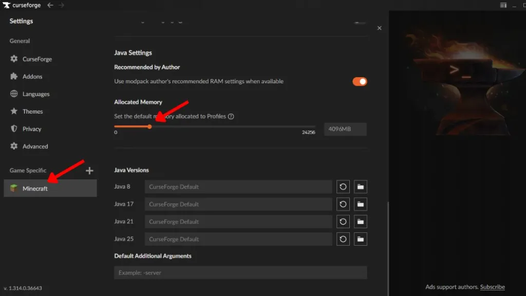 How to Allocate More RAM to Minecraft (Easy Guide) 10 How to allocate more RAM to Minecraft in CurseForge