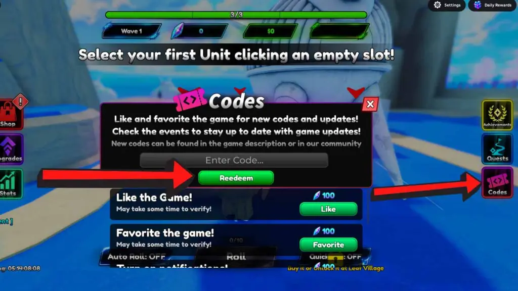 Anime RNG Defense Codes – July 2026 (Working & Active) 6 How To Redeem Anime RNG Defense codes
