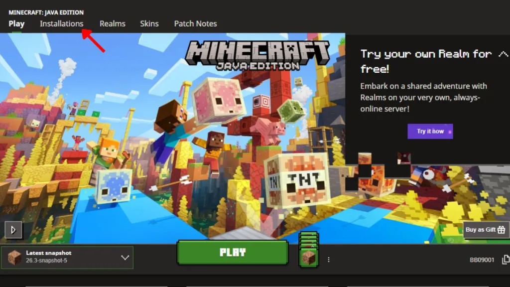 How to Allocate More RAM to Minecraft (Easy Guide) 6 Open Installation tab in Minecraft launcher