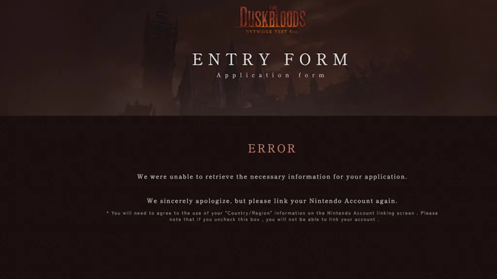 How to Fix Duskbloods Network Test Sign-Up Error 6 The Duskbloods closed network test sign up error
